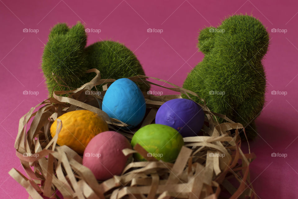 Colorful easter eggs