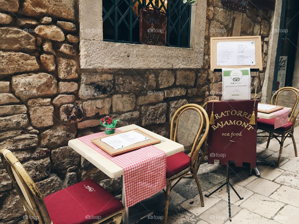 Bistro Table in Split, Croatia