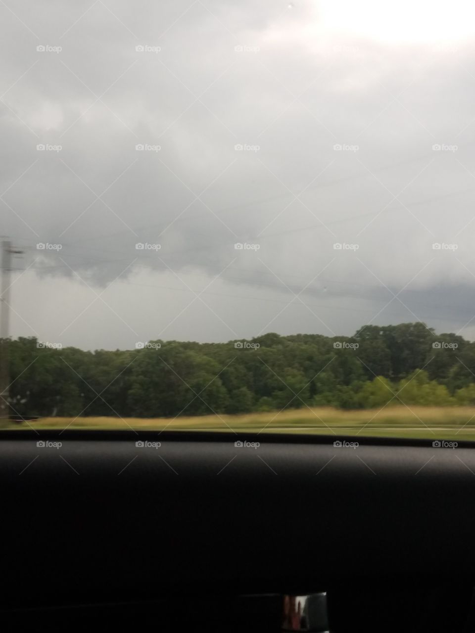 driving away from storm