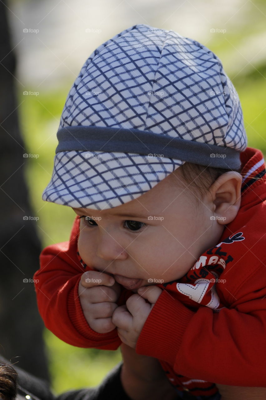 Close-up of a cute baby boy