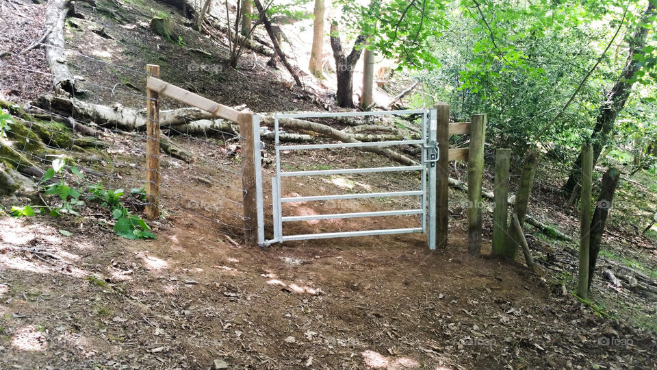 A freshly installed footpath gate