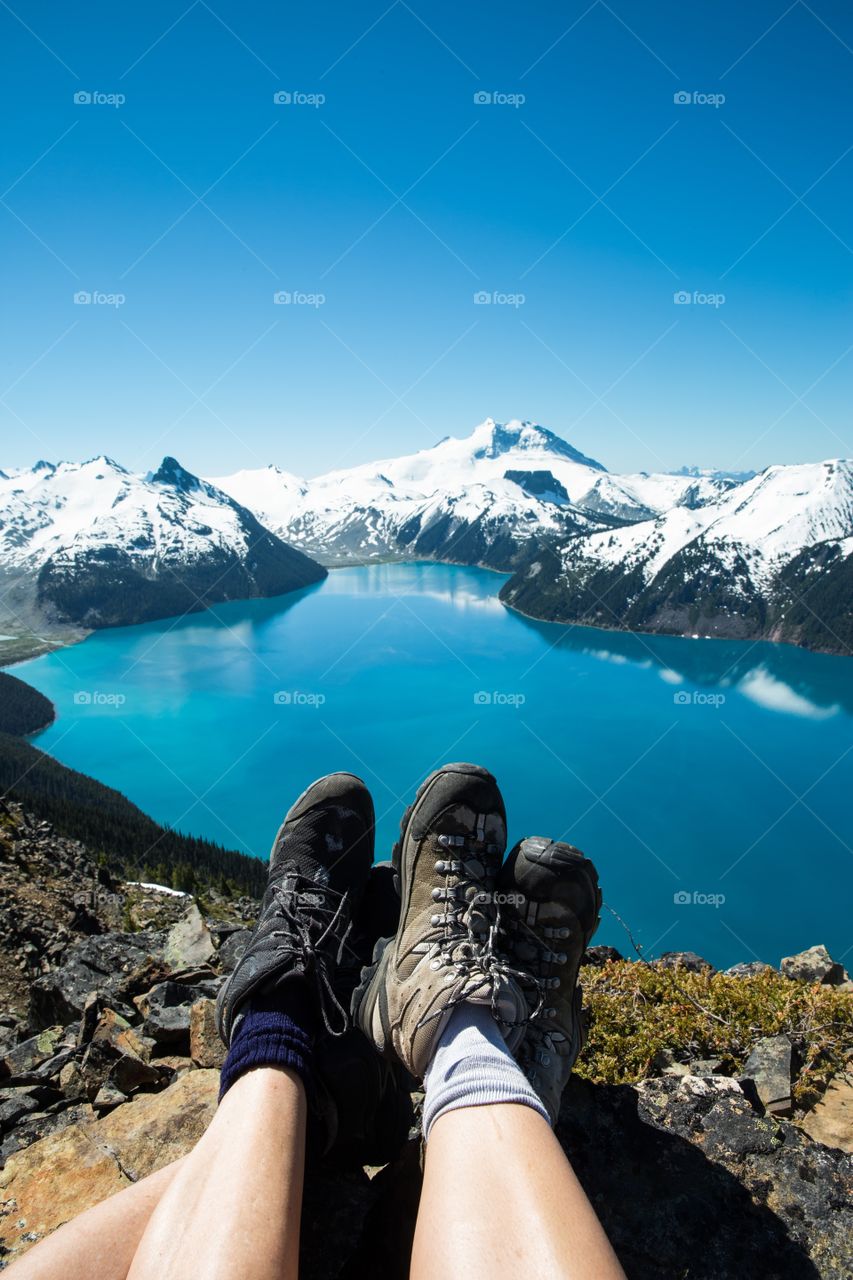 Couple Enjoying the View of Garibaldi Lake, BC, Canada