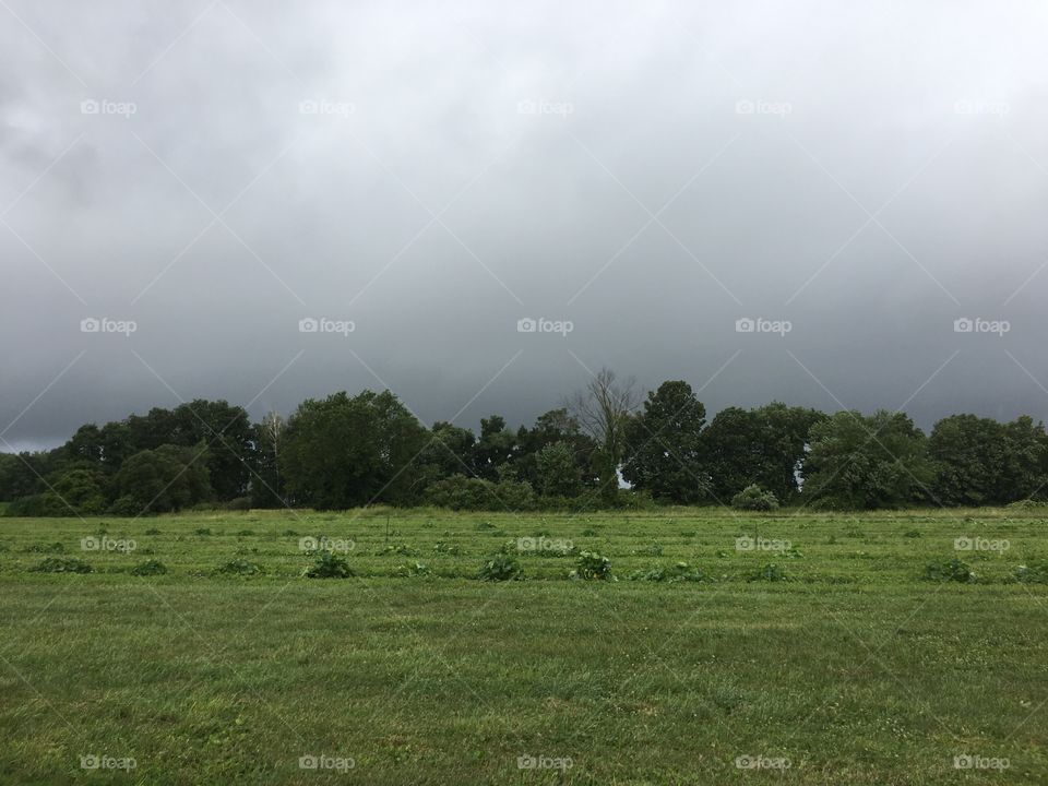 Clouds over farmland in Connecticut