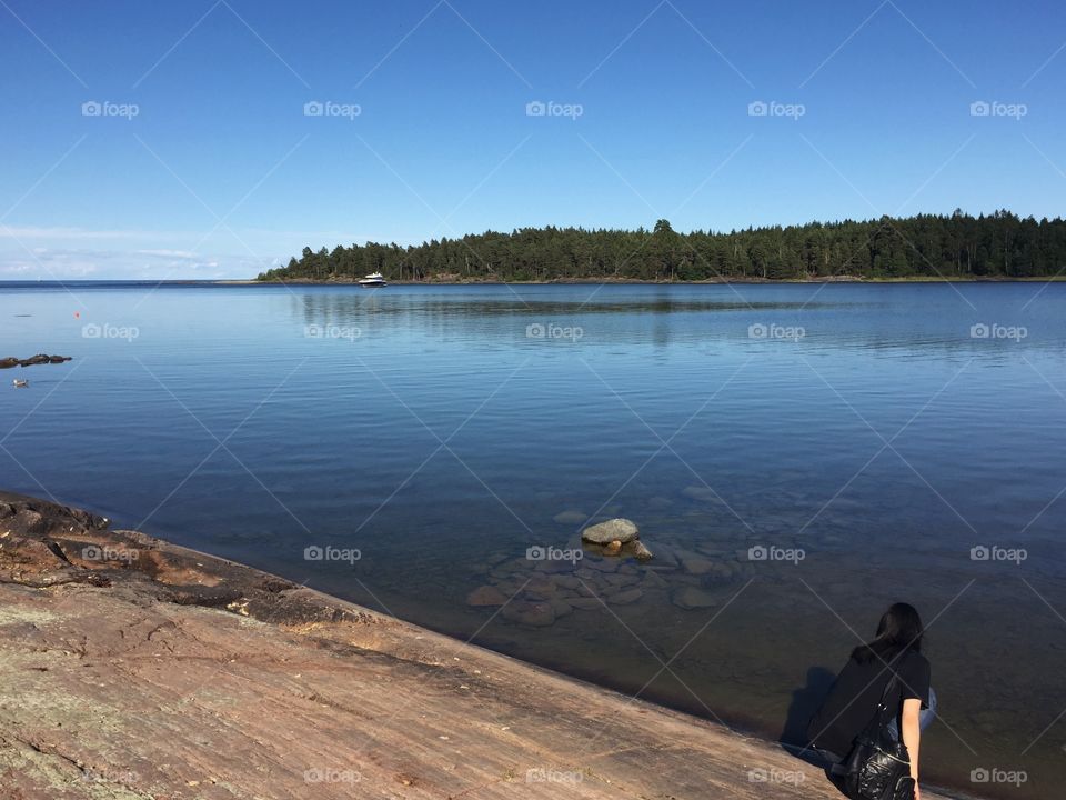 Girl by the lake