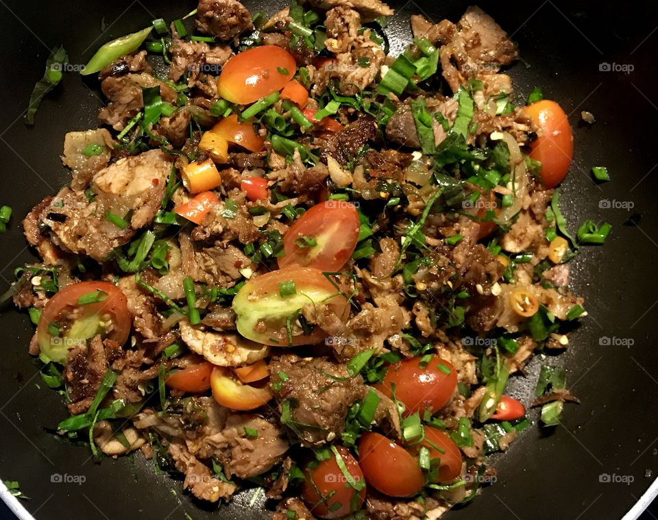 Thai style of hot and spicy beef salad