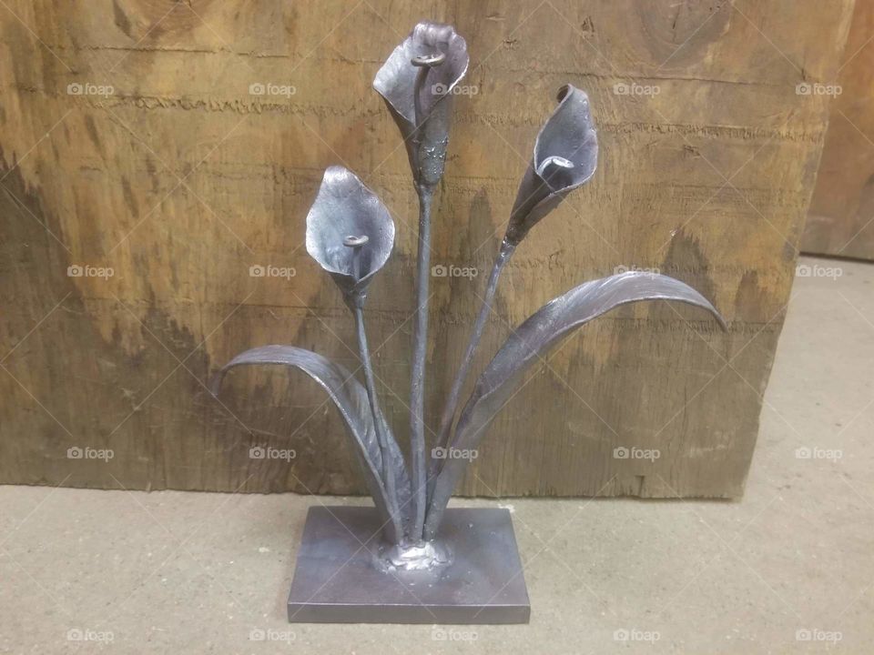 Hand forged Calla Lillies