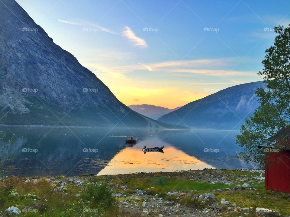 Sunset in Skjomen. North Norway. 