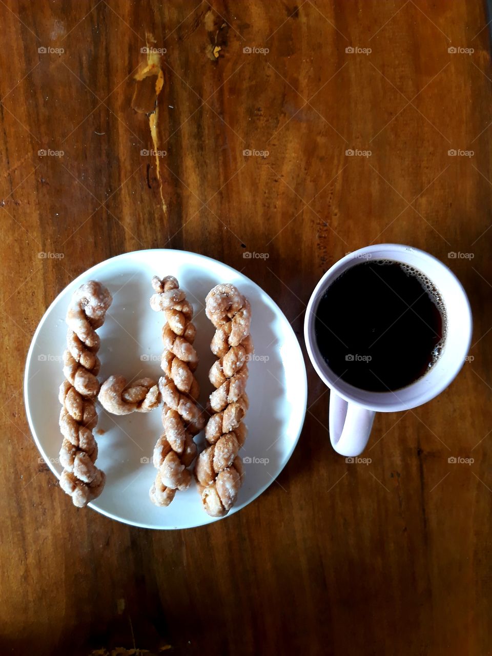 One of life's simple pleasures, coming home to twisted glazed breadsticks plus espresso!