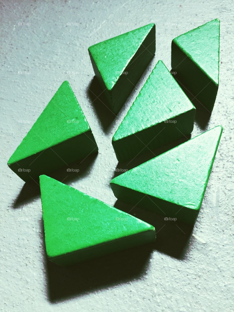 Green Color Story - green triangular blocks