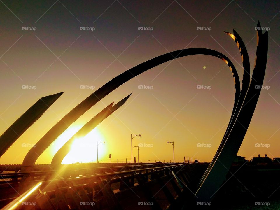 Sunset view from a bridge