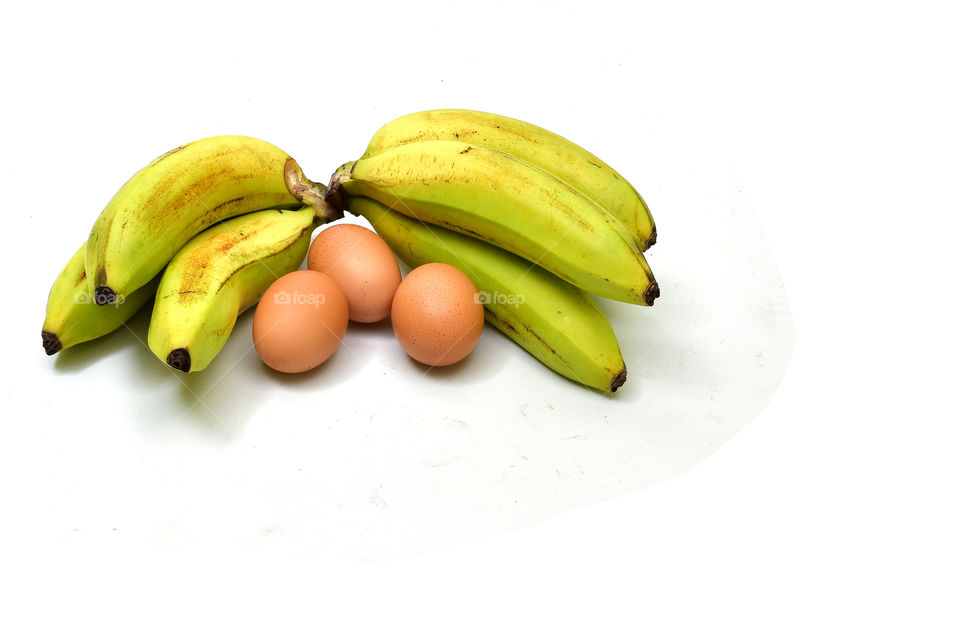 fresh banana fruit and egg