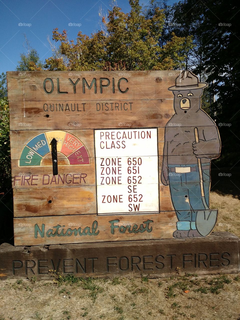 Smokey the Bear. Quinault Lake, WA