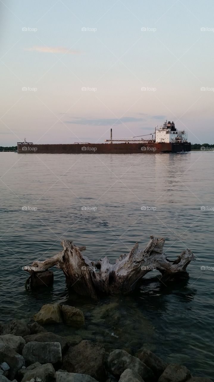 Freighter on the River