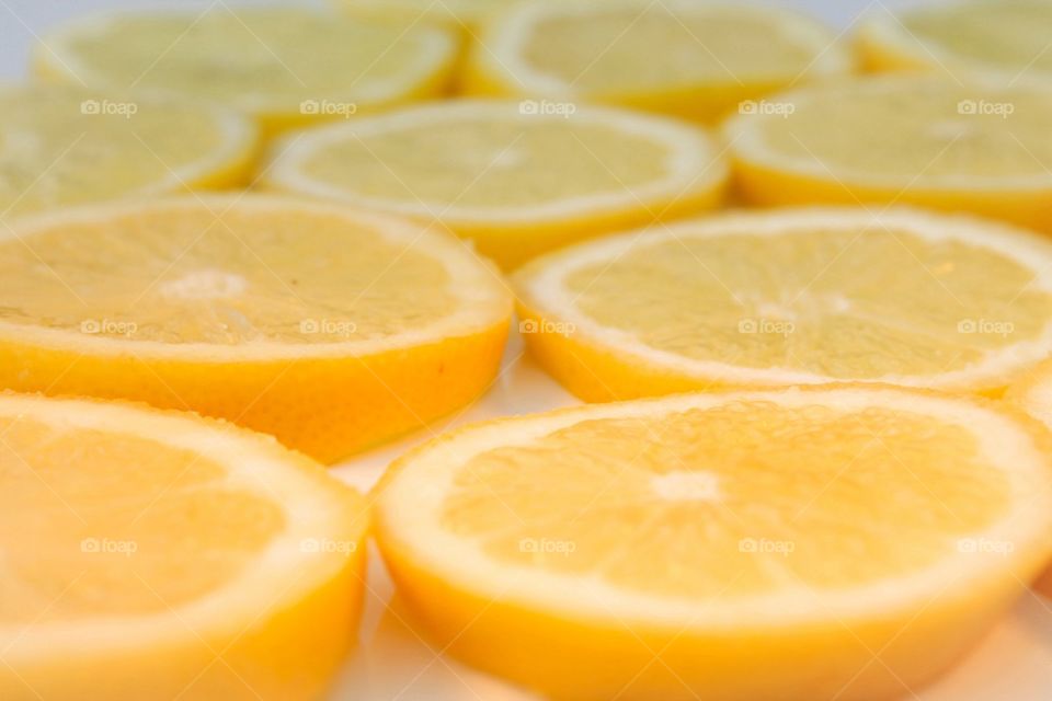 Flat sliced lemons