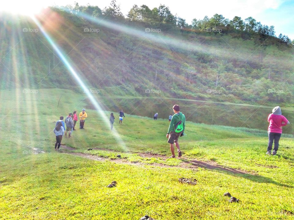 morning hike with friends.