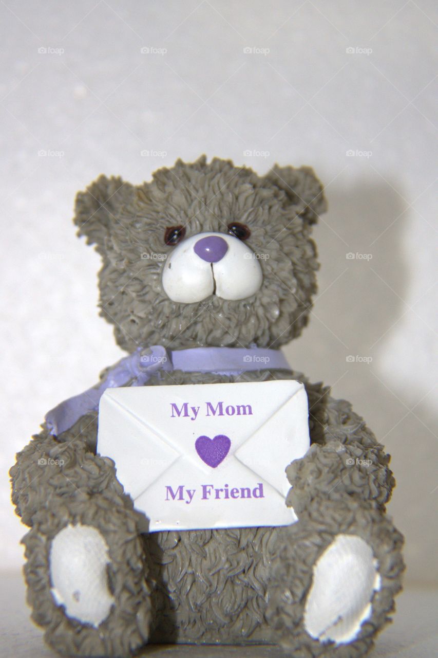 My Mom My Friend Bear Holding an Envelope