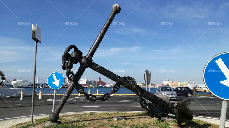 anchor in Cagliari port