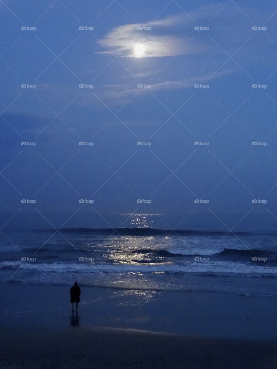 Moonlight on the Beach Long Exposure