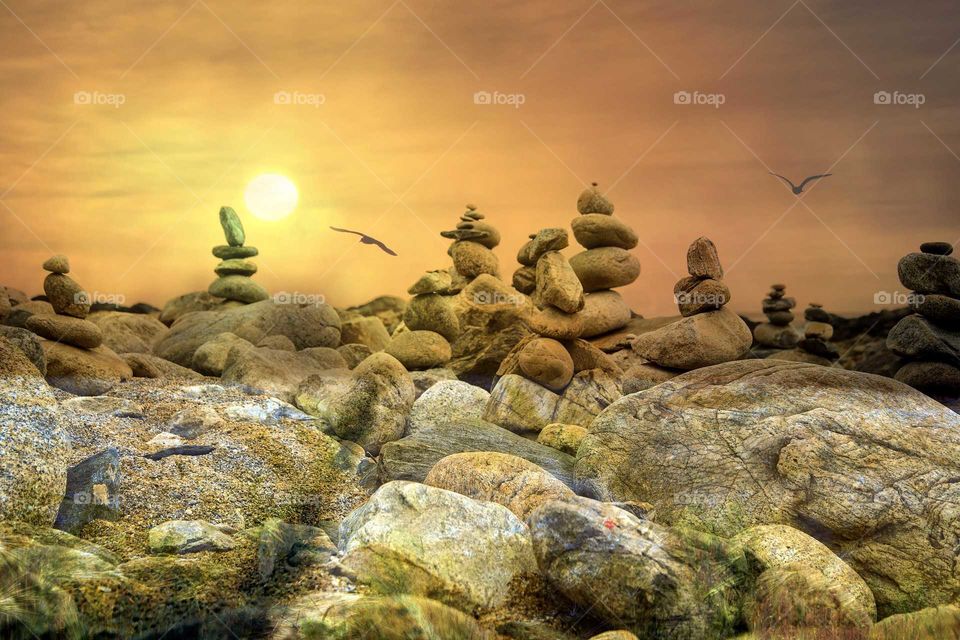 Rock formations on the beach