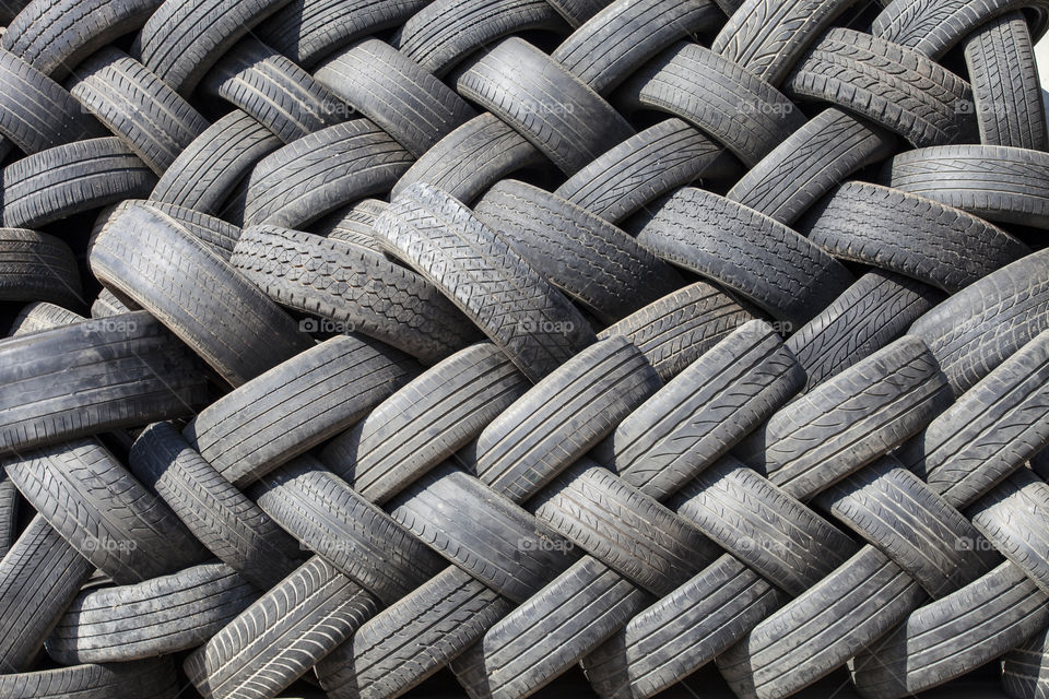 Full frame of black tire