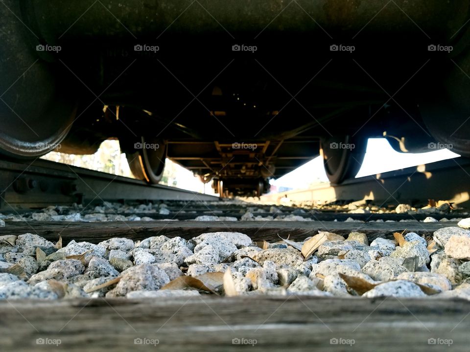 under a train