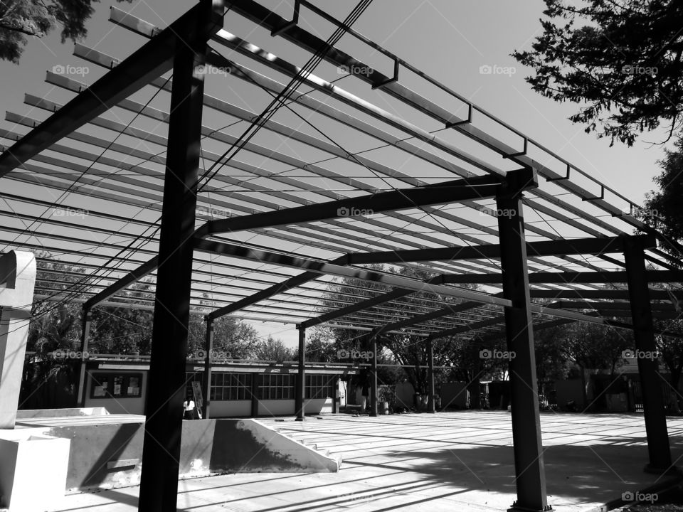 School roofing. this is the structure of the future roofing of the school where I work