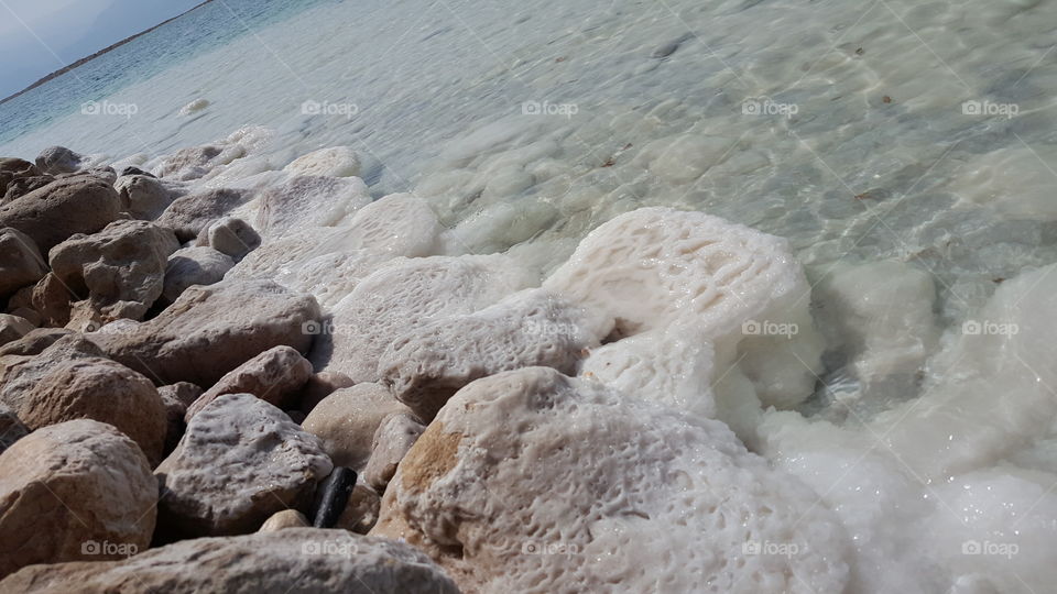 Salt Crystals Grow On Rocks