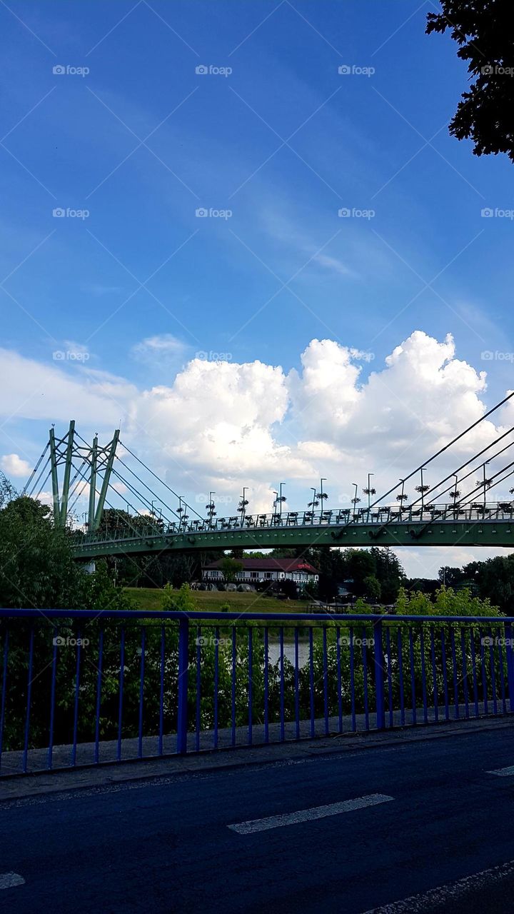 pedestrian bridge over the river Mures.