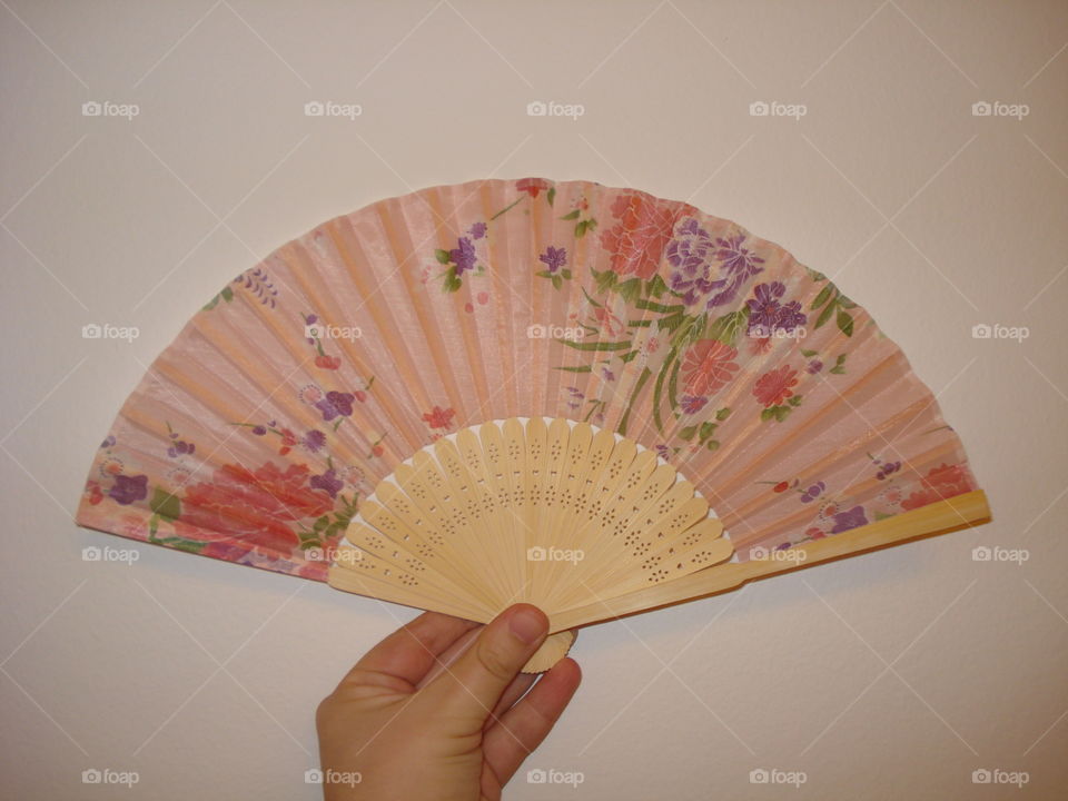 Pink Fan With Flowers