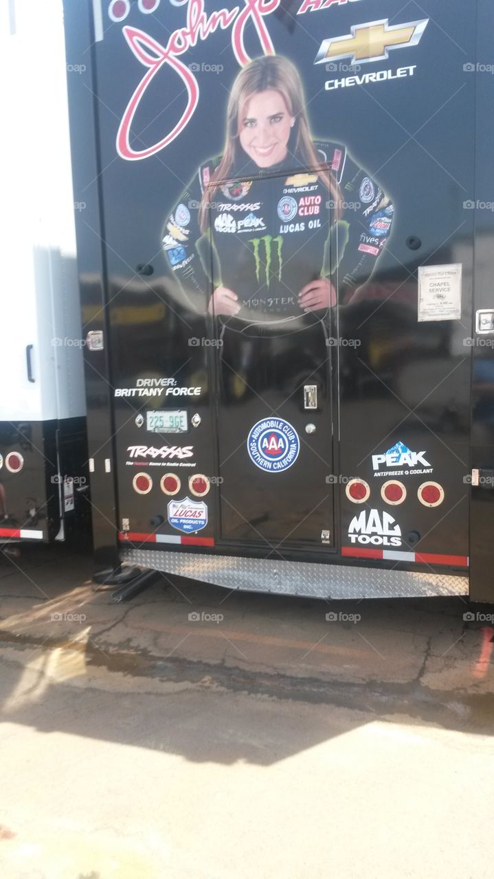 Brittany Force Top Fuel dragster tractor trailer