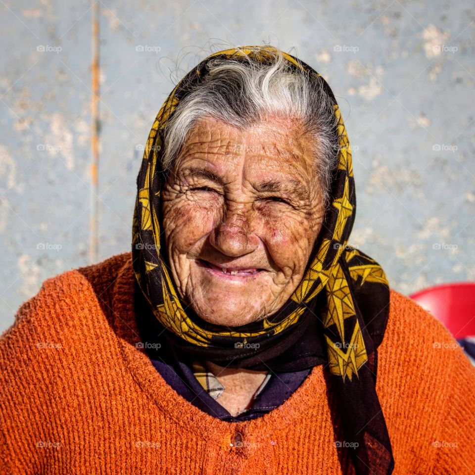 local old lady from portuguese fisherman's village