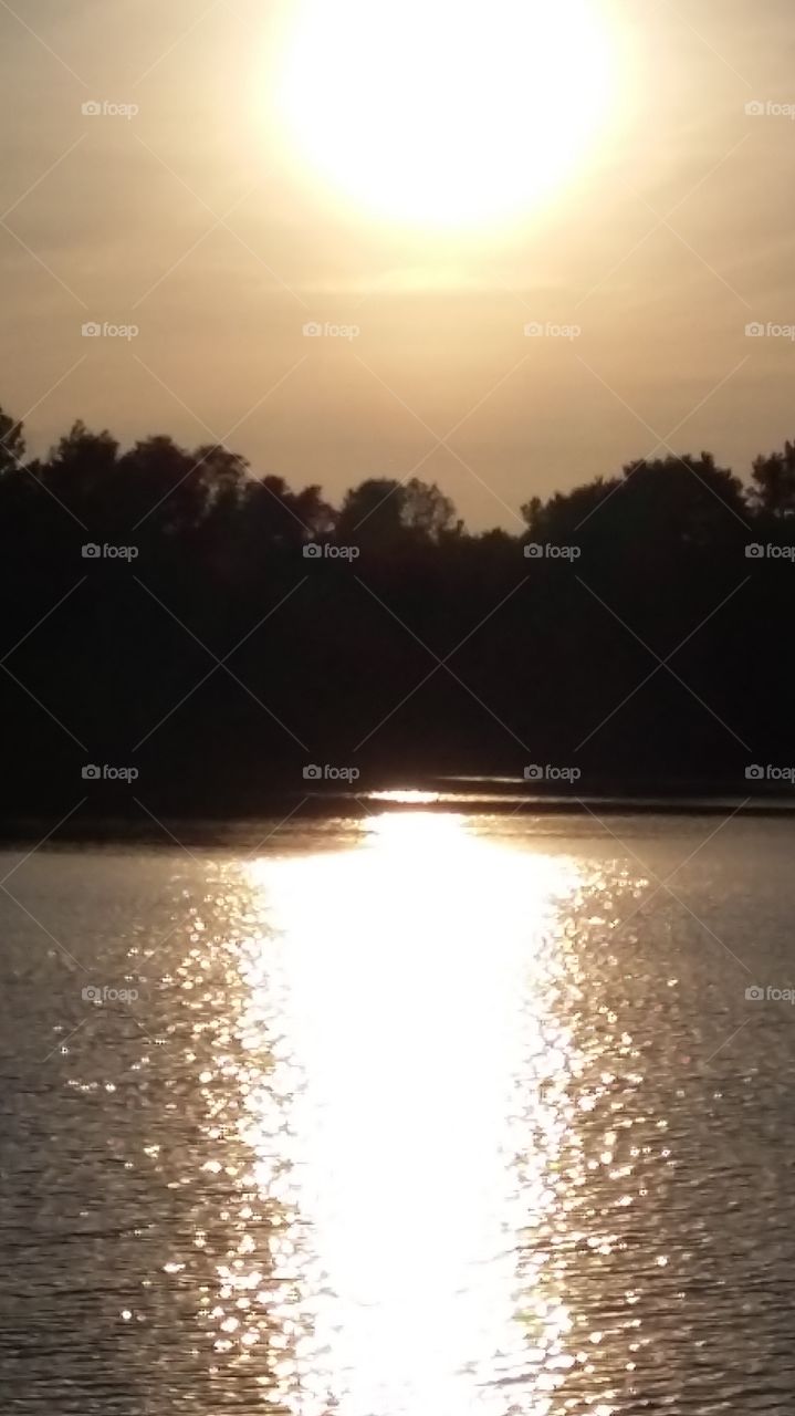 lake in the evening