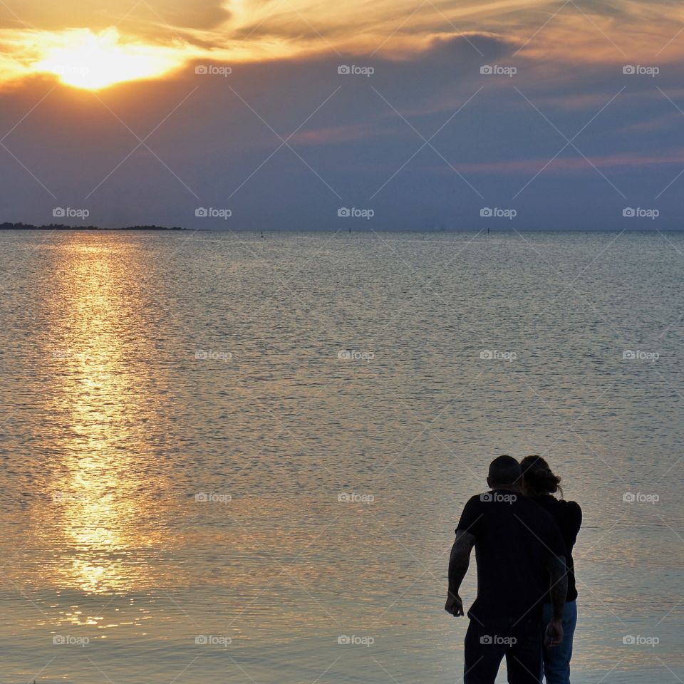 Couple enjoying sunset