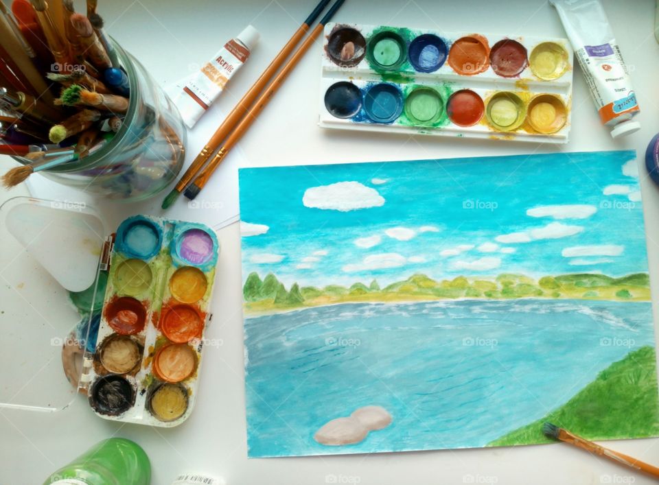 drawing lake