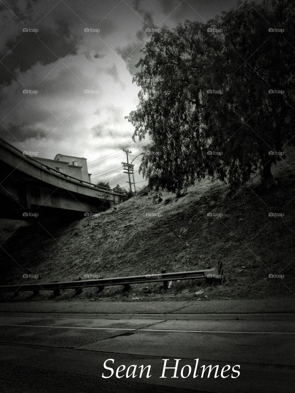 black and white freeway l.a by blaqrayne