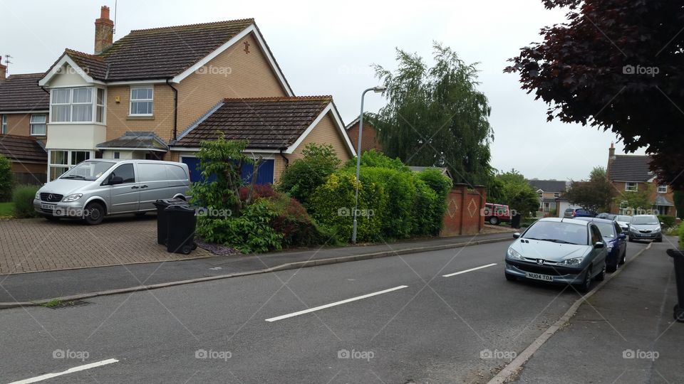 residential road and houses in England