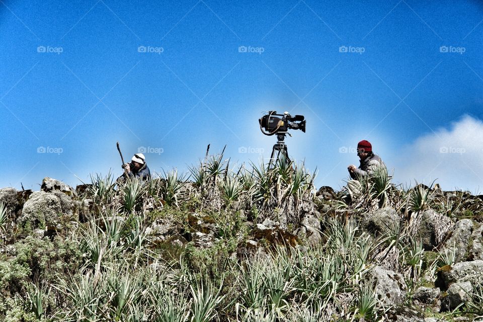 Filming in the Bale Mountains 