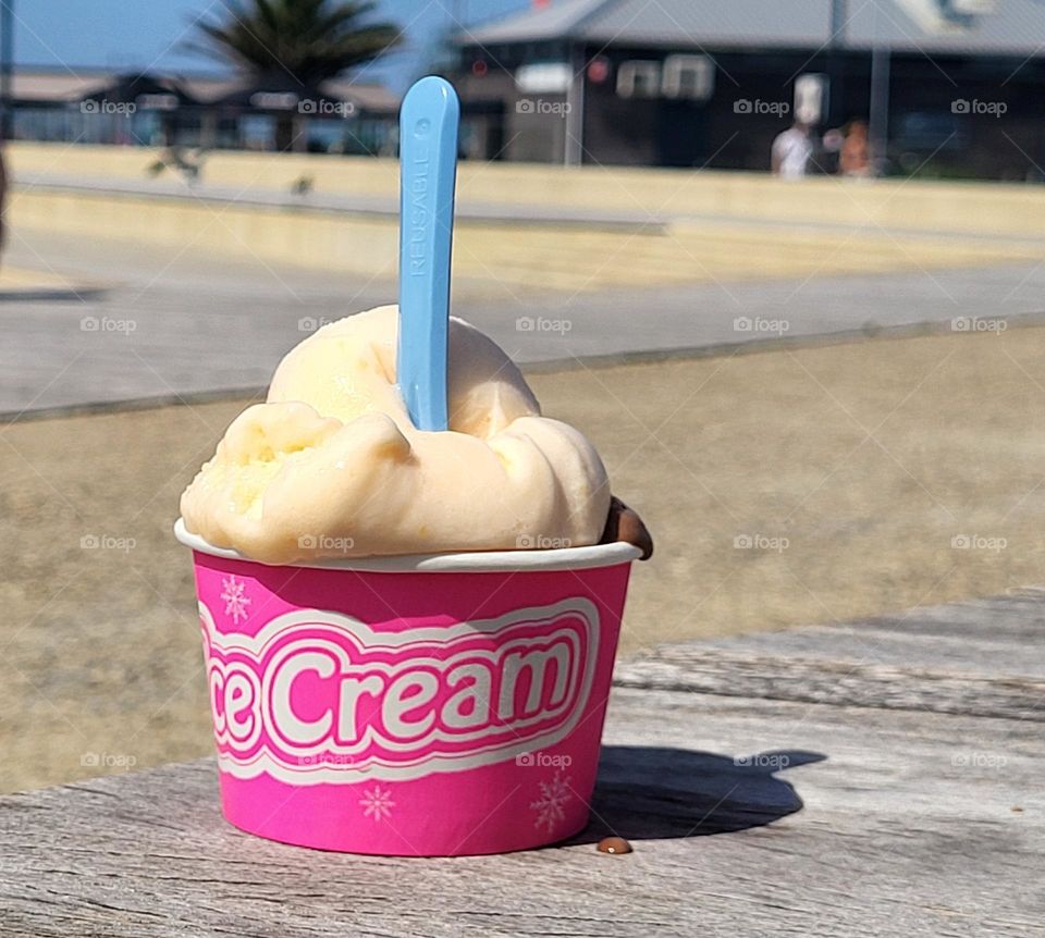 Icecream on a warm summer day on the beach