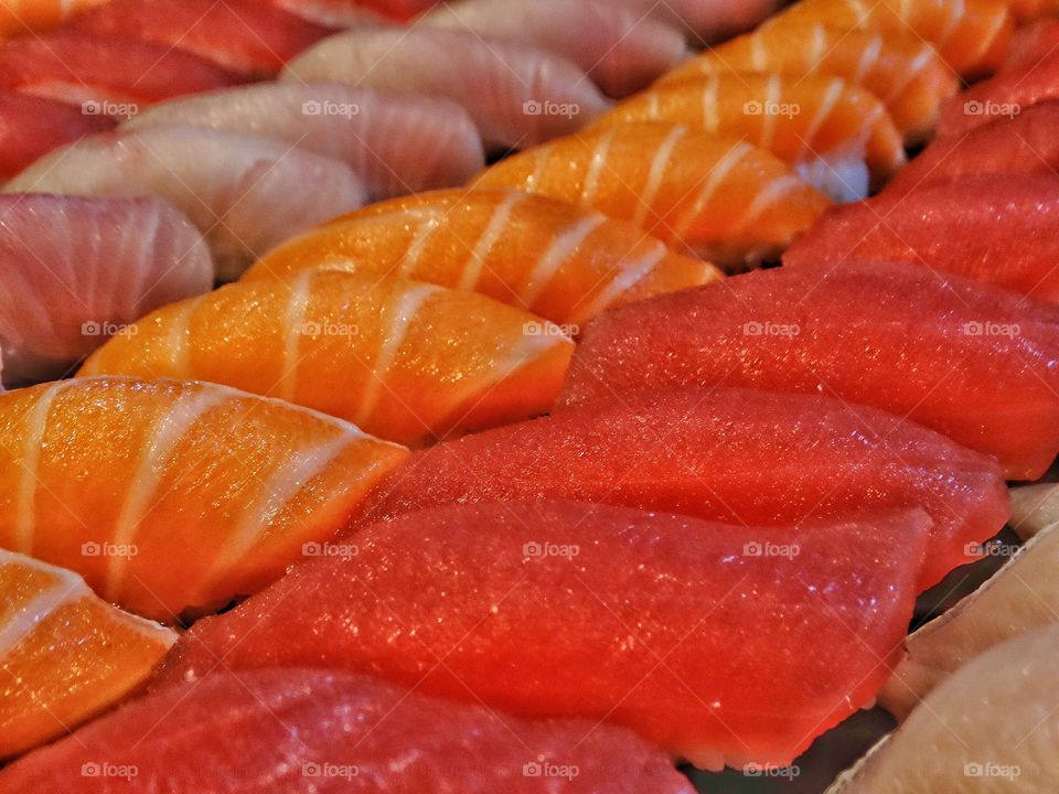 Close-up of sashimi