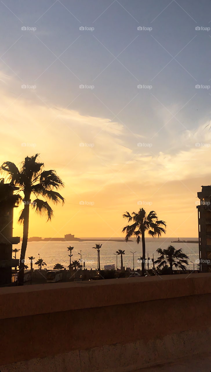 Citadel of Qaitbay at sunset
