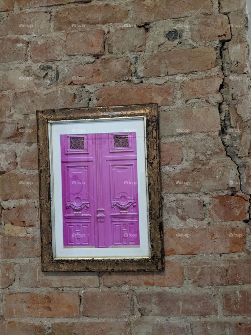 purple door picture frame hanging in Airbnb purple door picture frame good picture frame