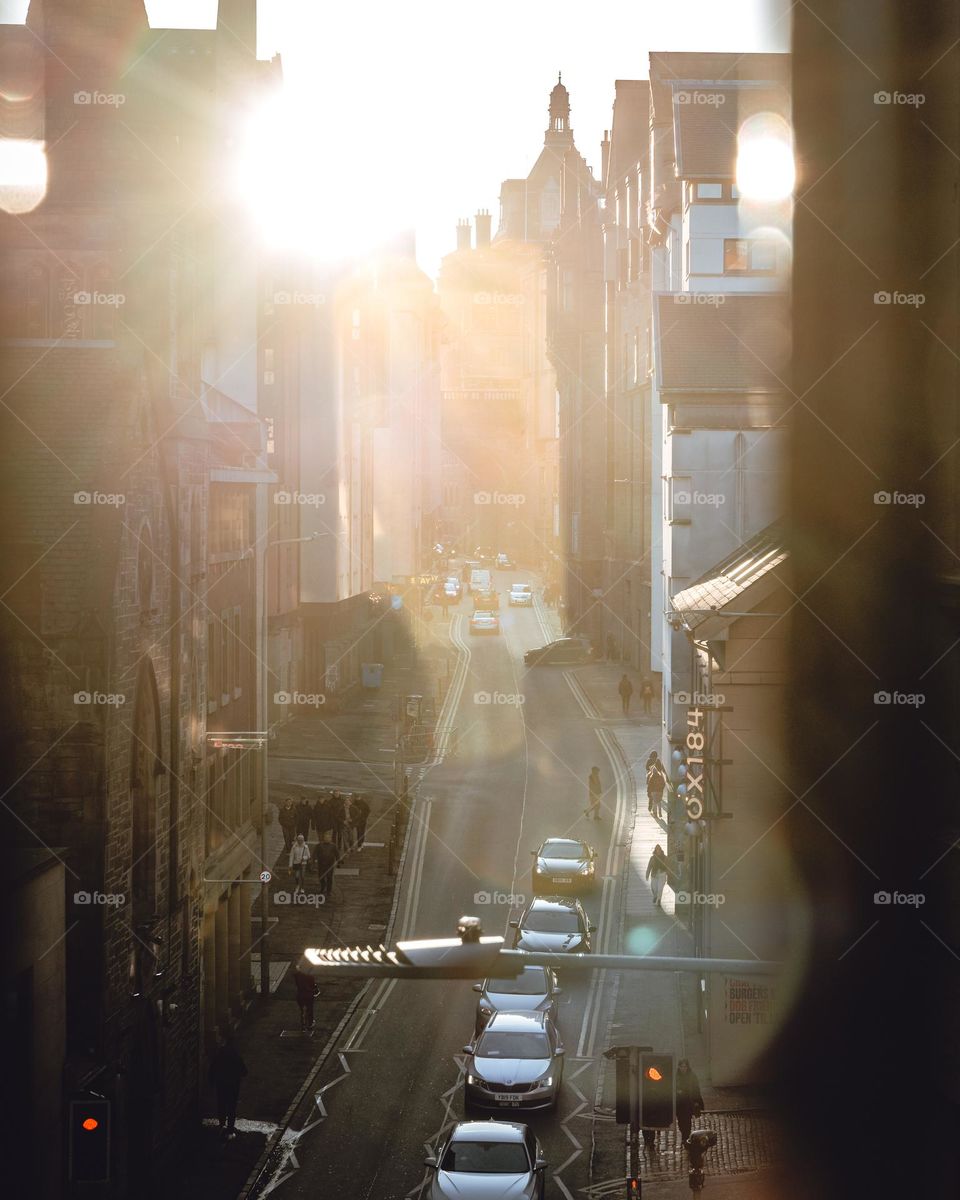 Sunset in Edinburgh Old Town