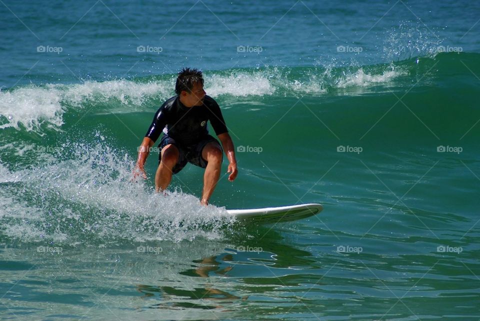 Surfer on a wave. Me surfing