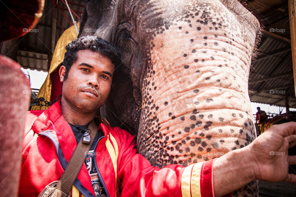 my friend . man and elephant 