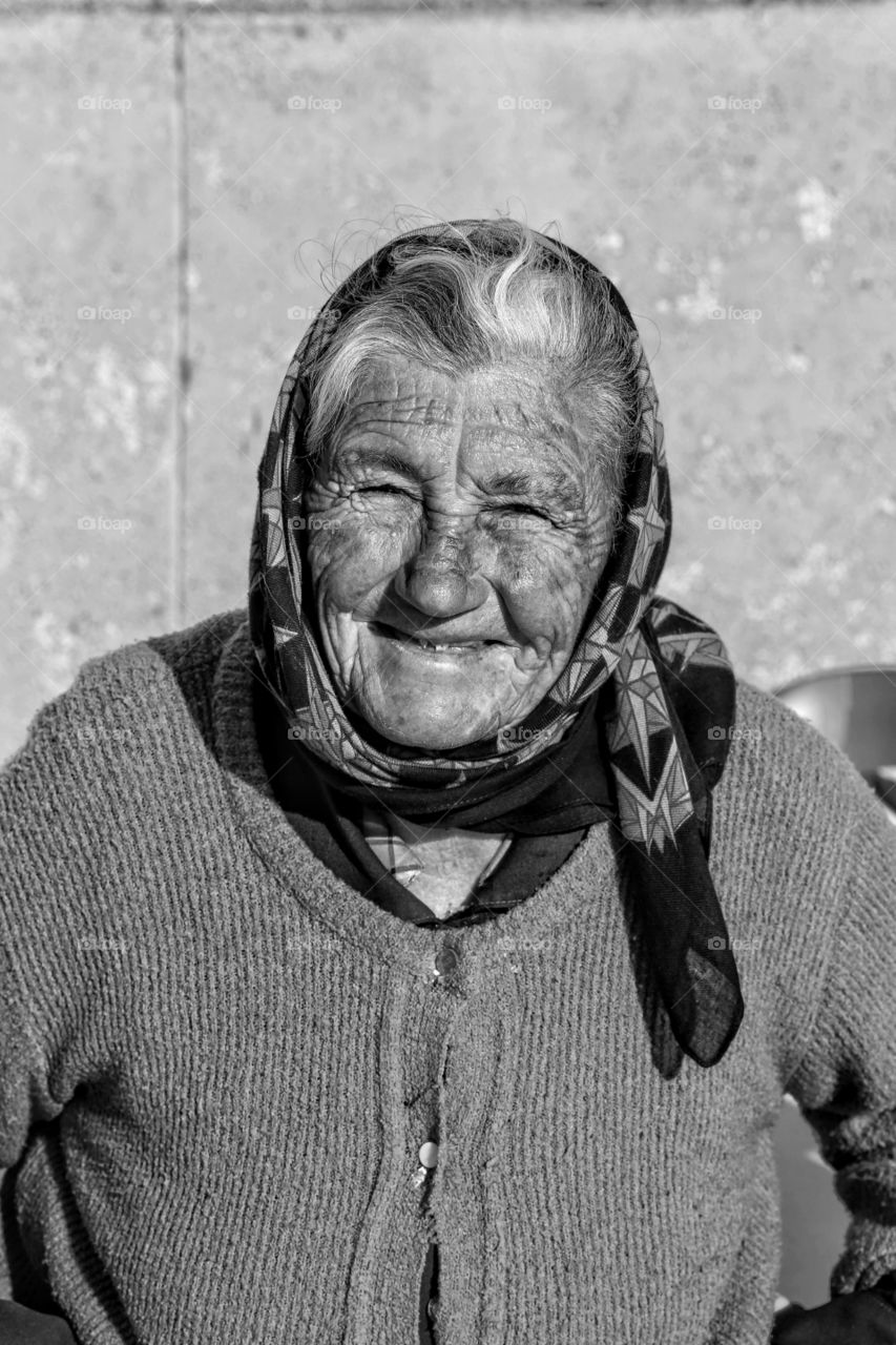 Portrait of local woman in portuguese fisherman's village