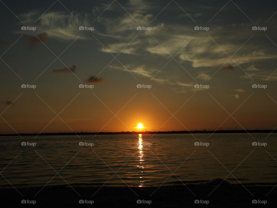 Idyllic sea at sunset