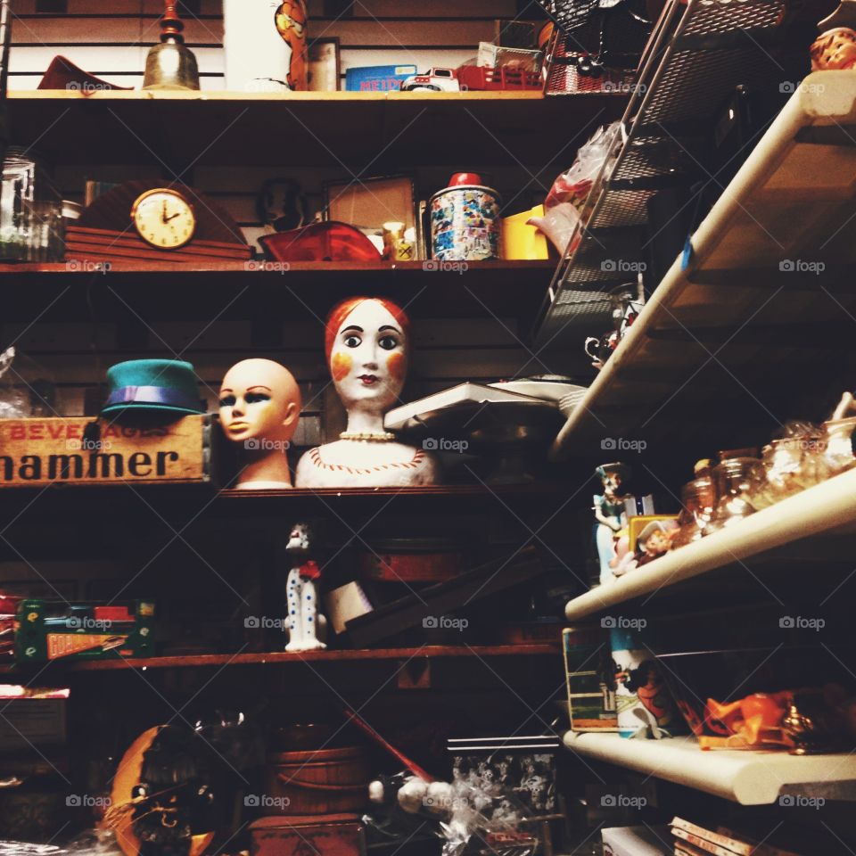 Antiques on a shelf