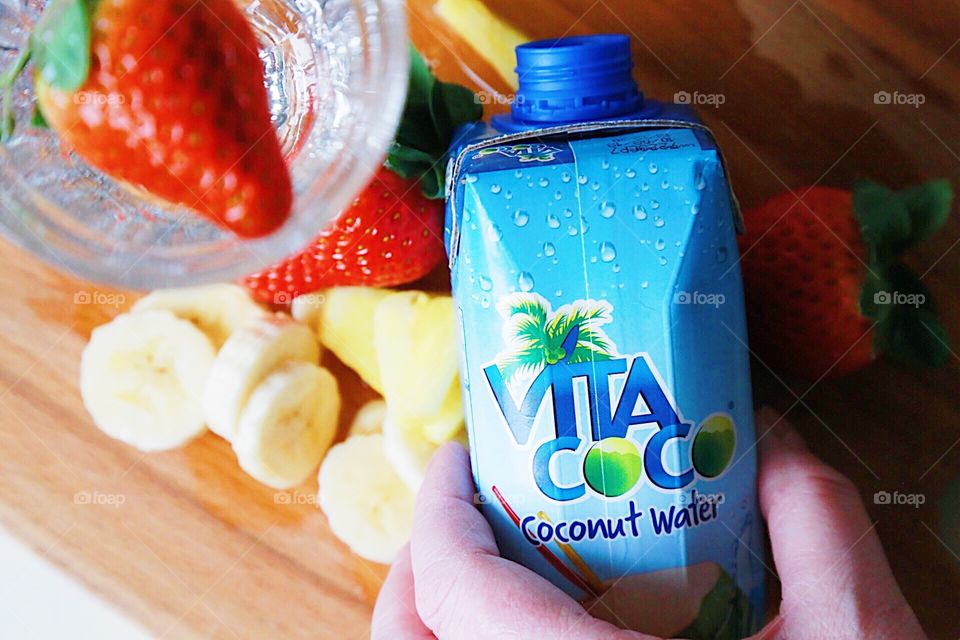 Making a refreshing drink with Vita Coco
