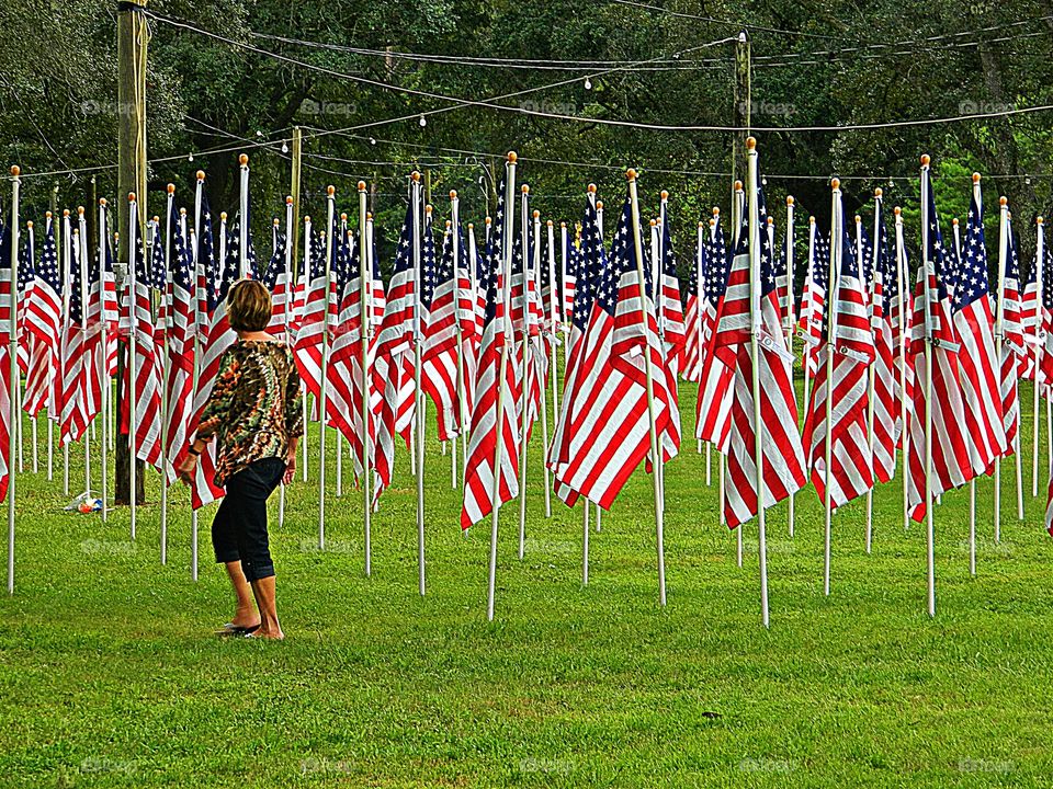 American Flag by Foap Missions - United States of America Flag Colors - White signifies purity and innocence, Red, valor and bravery, and Blue (the broad band above the stripes) signifies vigilance, perseverance & justice - looking for son