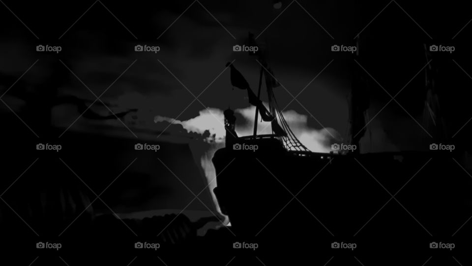 dark pirate ship